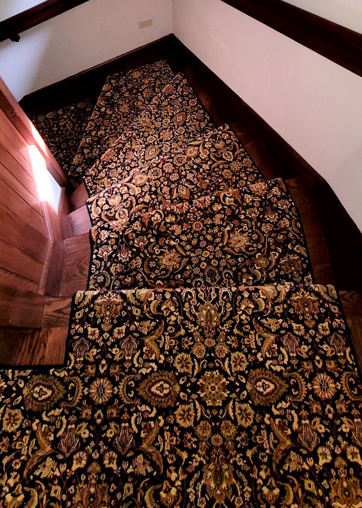 Kane Carpet Home & Garden Royal Kingsley Navy Oriental Design in Custom Cut Installation