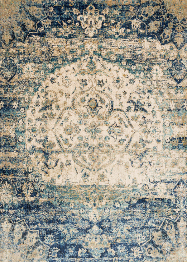 Rectangle loloi area rugs 2.7 x 4 Anastasia Area Rugs By Loloi Rugs AF-06 Blue-Ivory in 15 Sizes