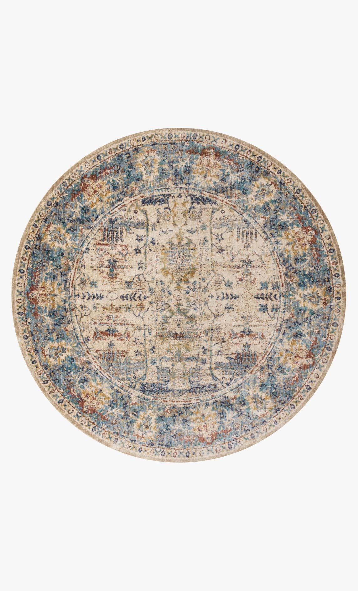 loloi Rugs area rugs 5.3 x 5.3 RD Anastasia Area Rugs By Loloi Rugs AF-07 Sand Blue in 15 Sizes