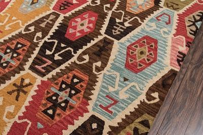 Momeni Area Rugs Tangier Area Rugs Tan-02 Red 100% Wool Hand Hooked From India