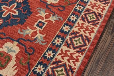 Momeni Area Rugs Tangier Area Rugs Tan-03 Red 100% Wool Hand Hooked From India