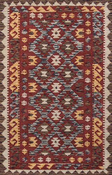 Momeni Area Rugs Tangier Area Rugs Tan-07 Red 100% Wool Hand Hooked From India