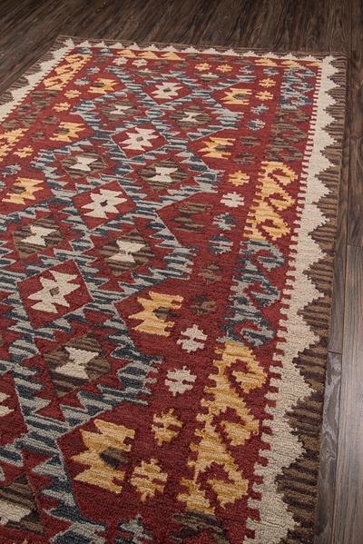 Momeni Area Rugs Tangier Area Rugs Tan-07 Red 100% Wool Hand Hooked From India