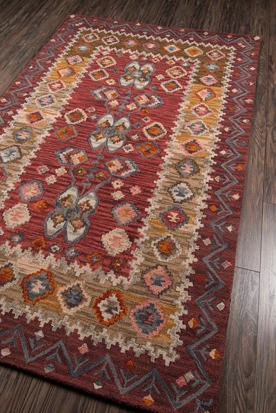 Momeni Area Rugs Tangier Area Rugs Tan-1 Red 100% Wool Hand Hooked From India