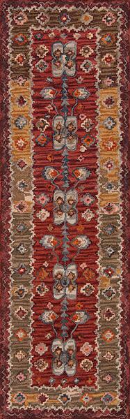 Momeni Area Rugs Tangier Area Rugs Tan-1 Red 100% Wool Hand Hooked From India