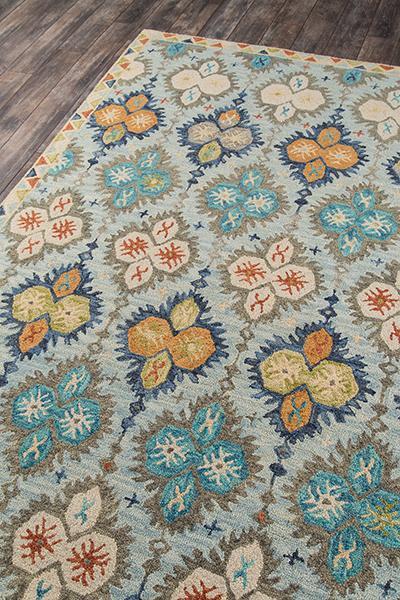 Momeni Area Rugs Tangier Area Rugs Tan-17 Blue 100% Wool HandHooked From India