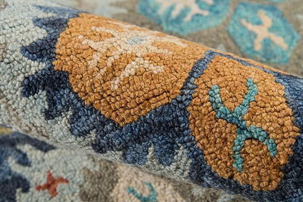 Momeni Area Rugs Tangier Area Rugs Tan-17 Blue 100% Wool HandHooked From India