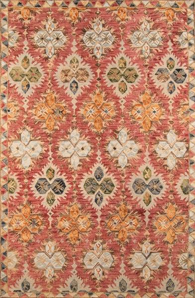 Momeni Area Rugs Tangier Area Rugs Tan-17 Red 100% Wool HandHooked From India