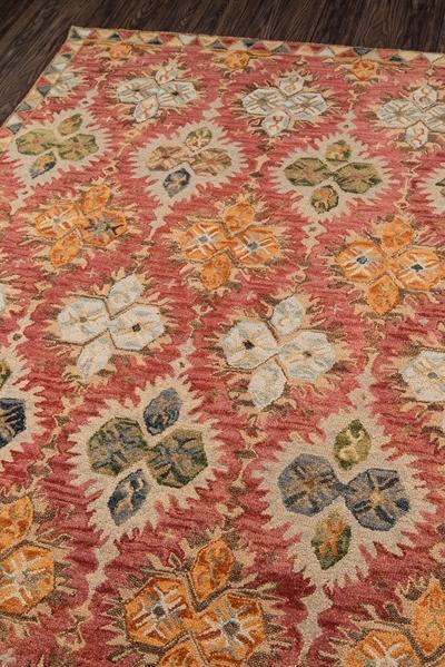 Momeni Area Rugs Tangier Area Rugs Tan-17 Red 100% Wool HandHooked From India