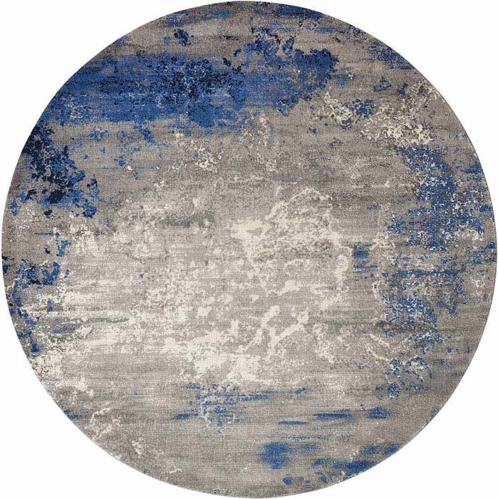 Nourison Area Rugs 5.6 Round Twilight Area Rug TWI-22 Blue-Grey in 8 Sizes