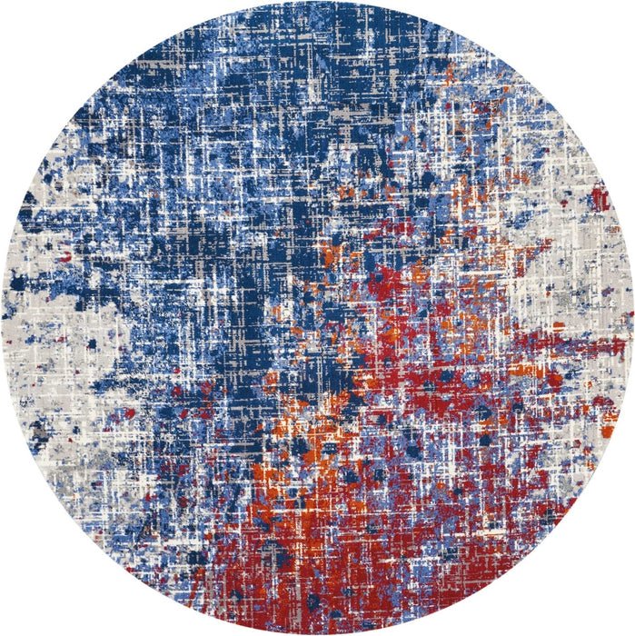 Nourison Area Rugs 5.6 Round Twilight Area Rug TWI-25 Red-Blue in 8 Sizes