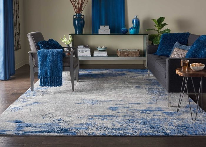 Nourison Area Rugs Twilight Area Rug TWI-22 Blue-Grey in 8 Sizes