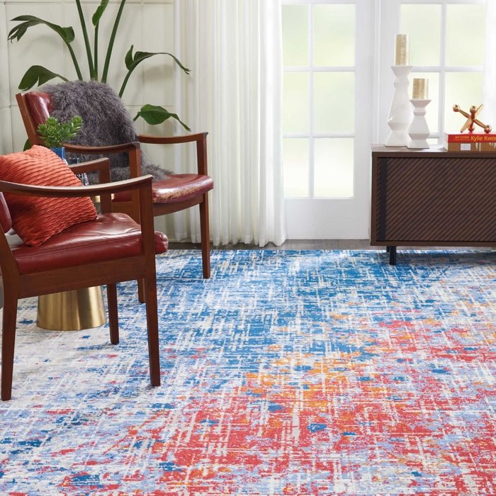 Nourison Area Rugs Twilight Area Rug TWI-25 Red-Blue in 8 Sizes