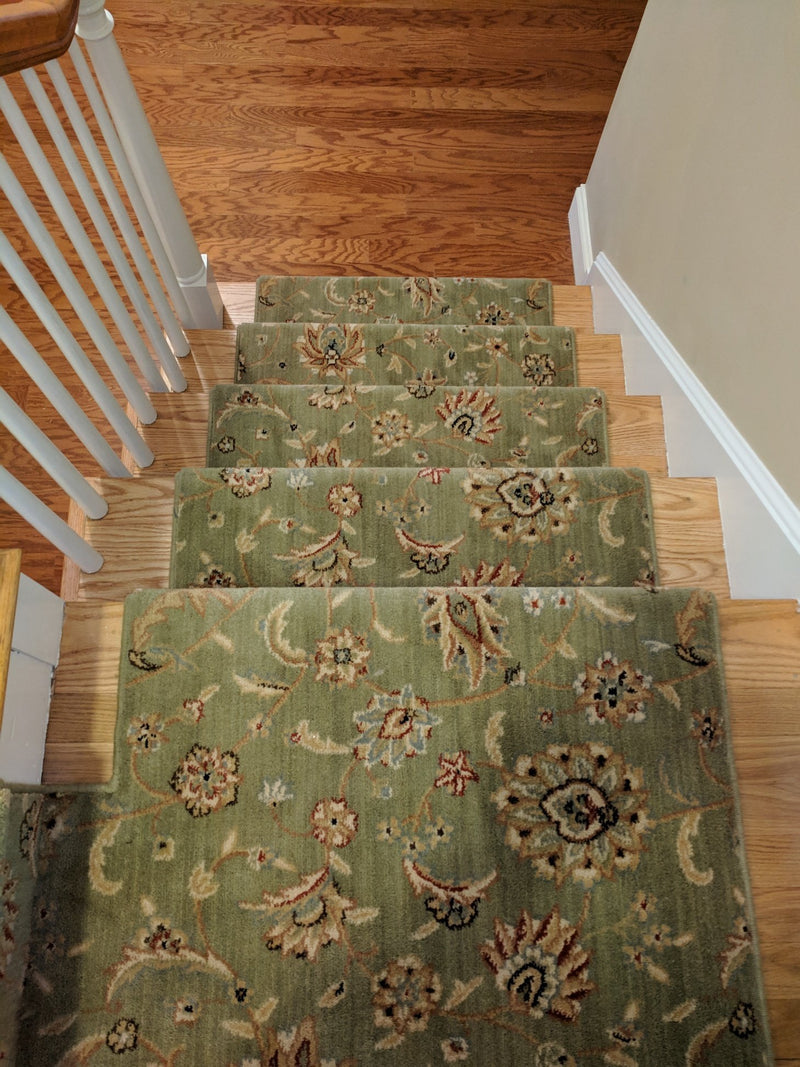 Nourison Custom Stair Runner Sultana Emerald SU-01 Custom Stair Runner Cut To Fit Call For Quote