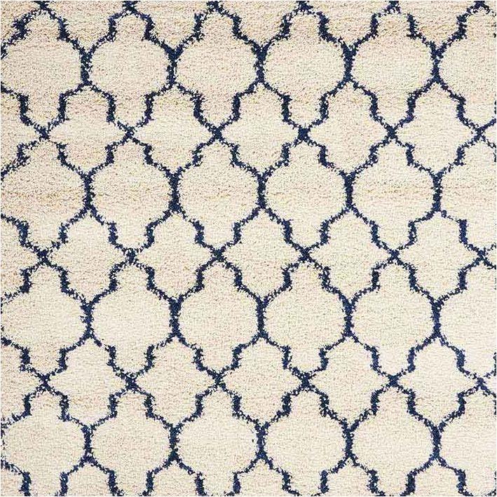 Square Nourison Rugs Shags  Amore Collection By Nourison Amor2 Ivory-Blue Unique Shapes and Sizes