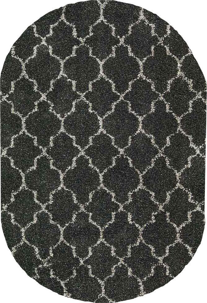 OVAL Nourison Shags Shag Rugs Amore Collection By Nourison Amor2 Charcoal Unique Shapes and Sizes