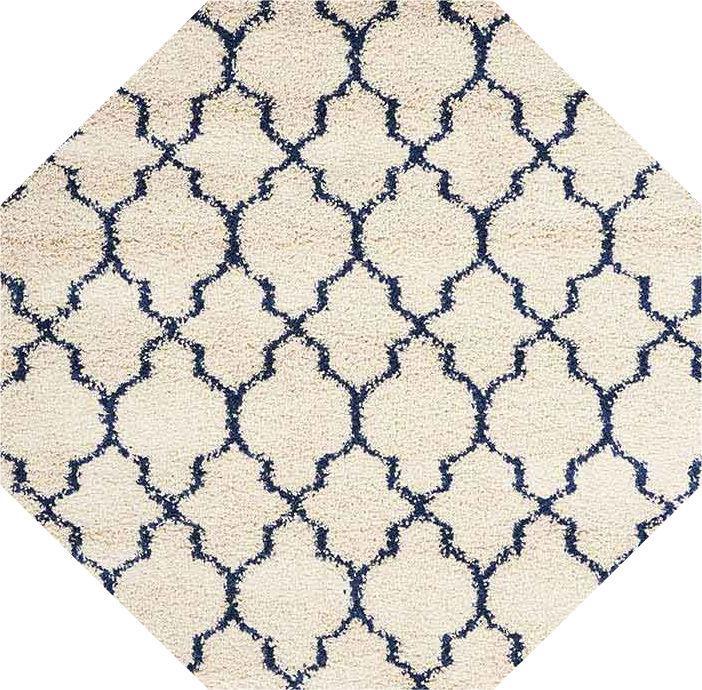 OCT Nourison Shags Shag Rugs Amore Collection By Nourison Amor2 Ivory-Blue Unique Shapes and Sizes