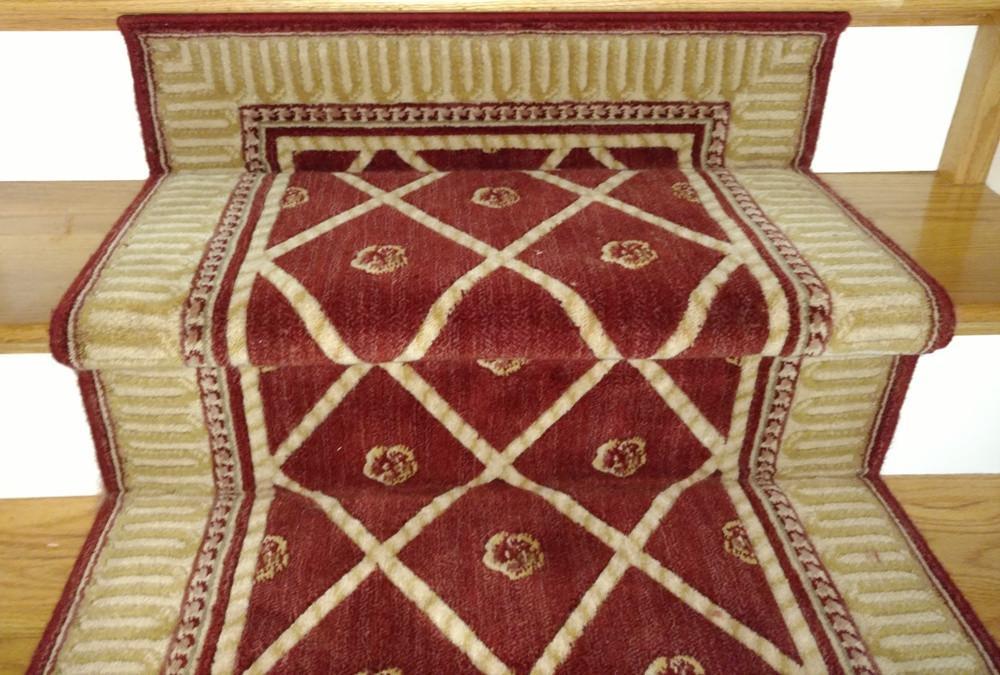 Nourison Stair Runner Ashton House Red Stair Runner Trellis AS03-SIE - 27in- Sold By the Foot