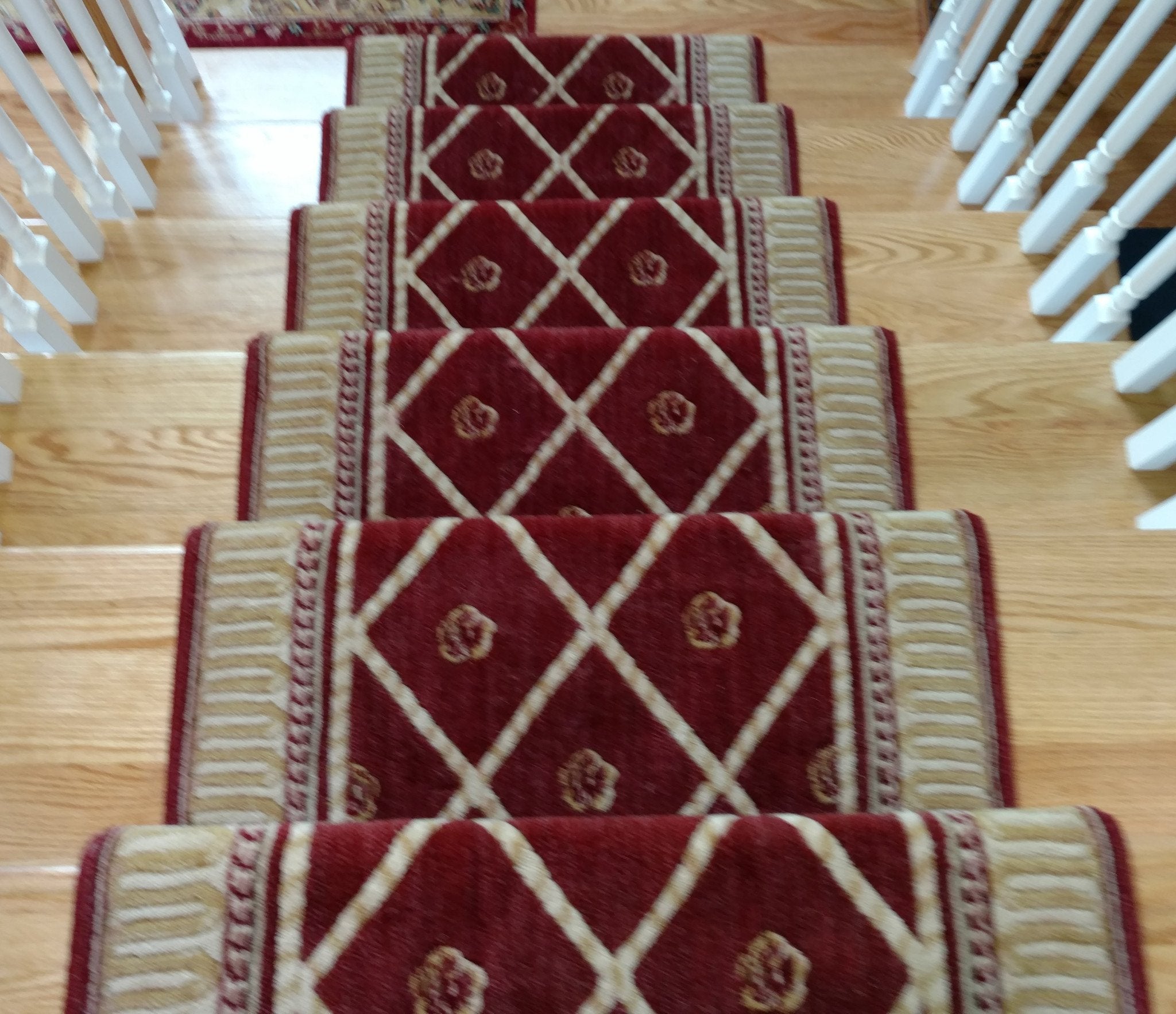 Nourison Stair Runner Ashton House Red Stair Runner Trellis AS03-SIE - 27in- Sold By the Foot