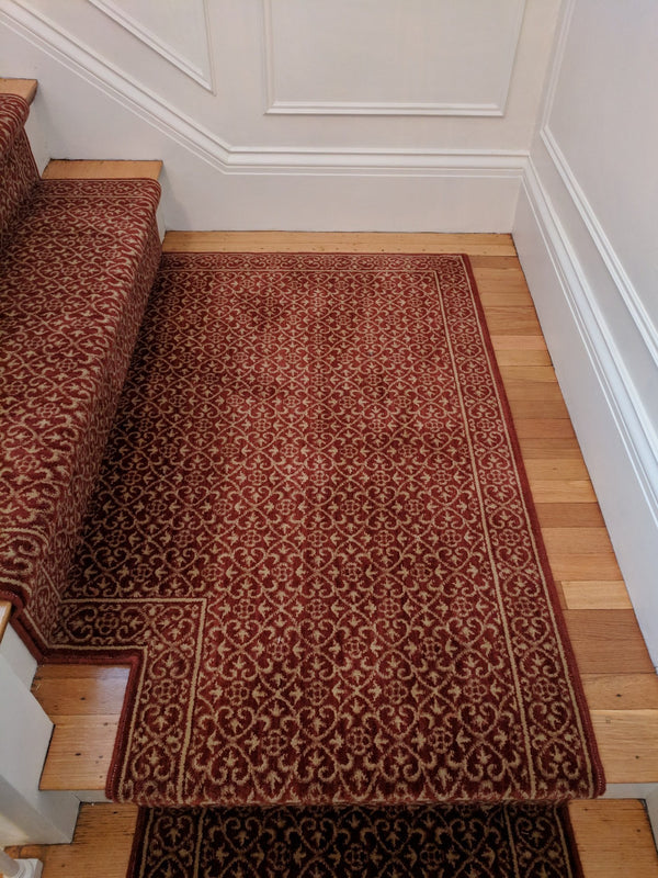 Nourison Stair Runner Chateau Riems RM21 Ruby Stair Runners 27in Sold By The Foot