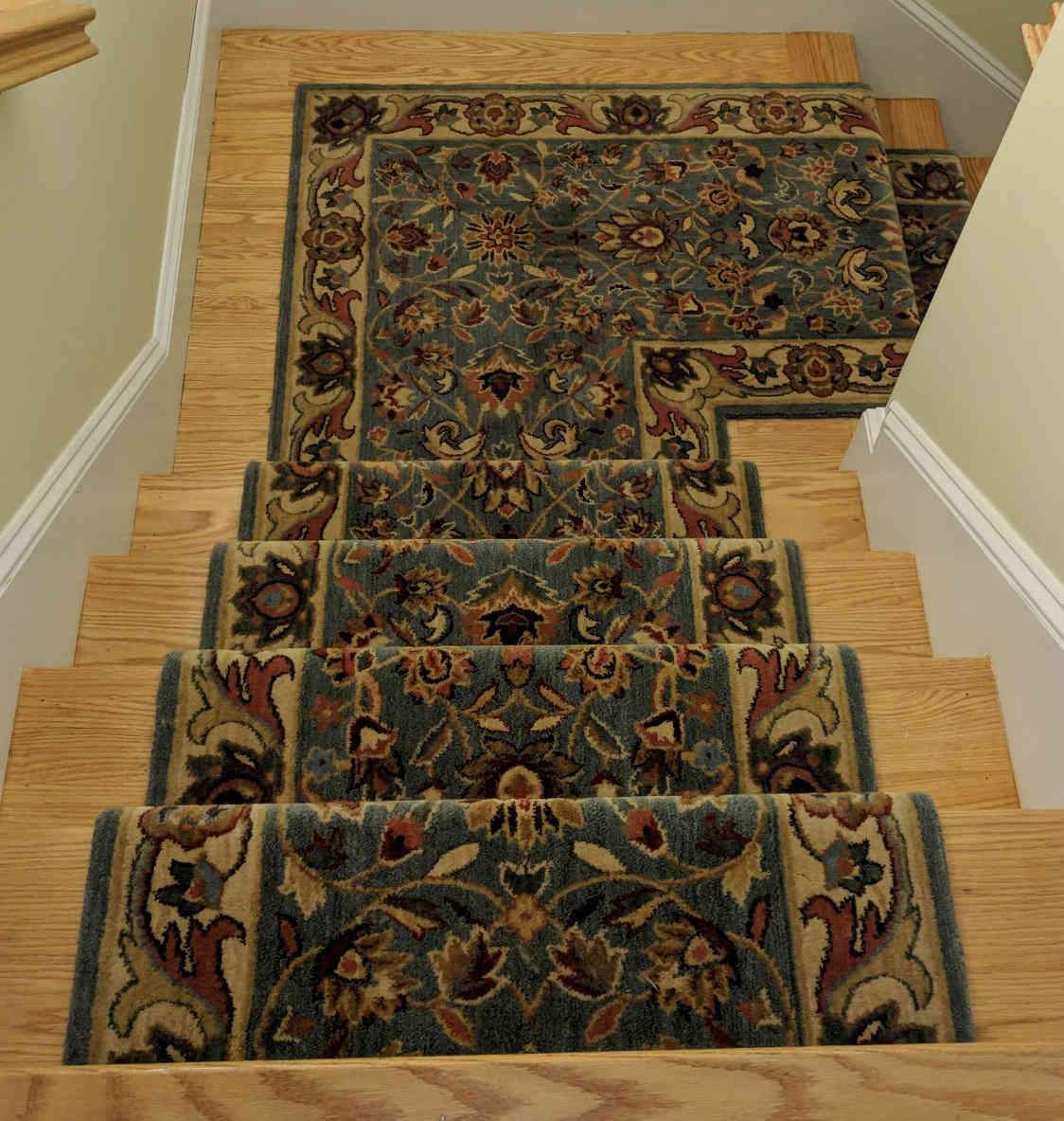 Nourison Stair Runner Grand Parterre Blue Stair Runner PT01-BLUE 30 inch Sold By the Foot