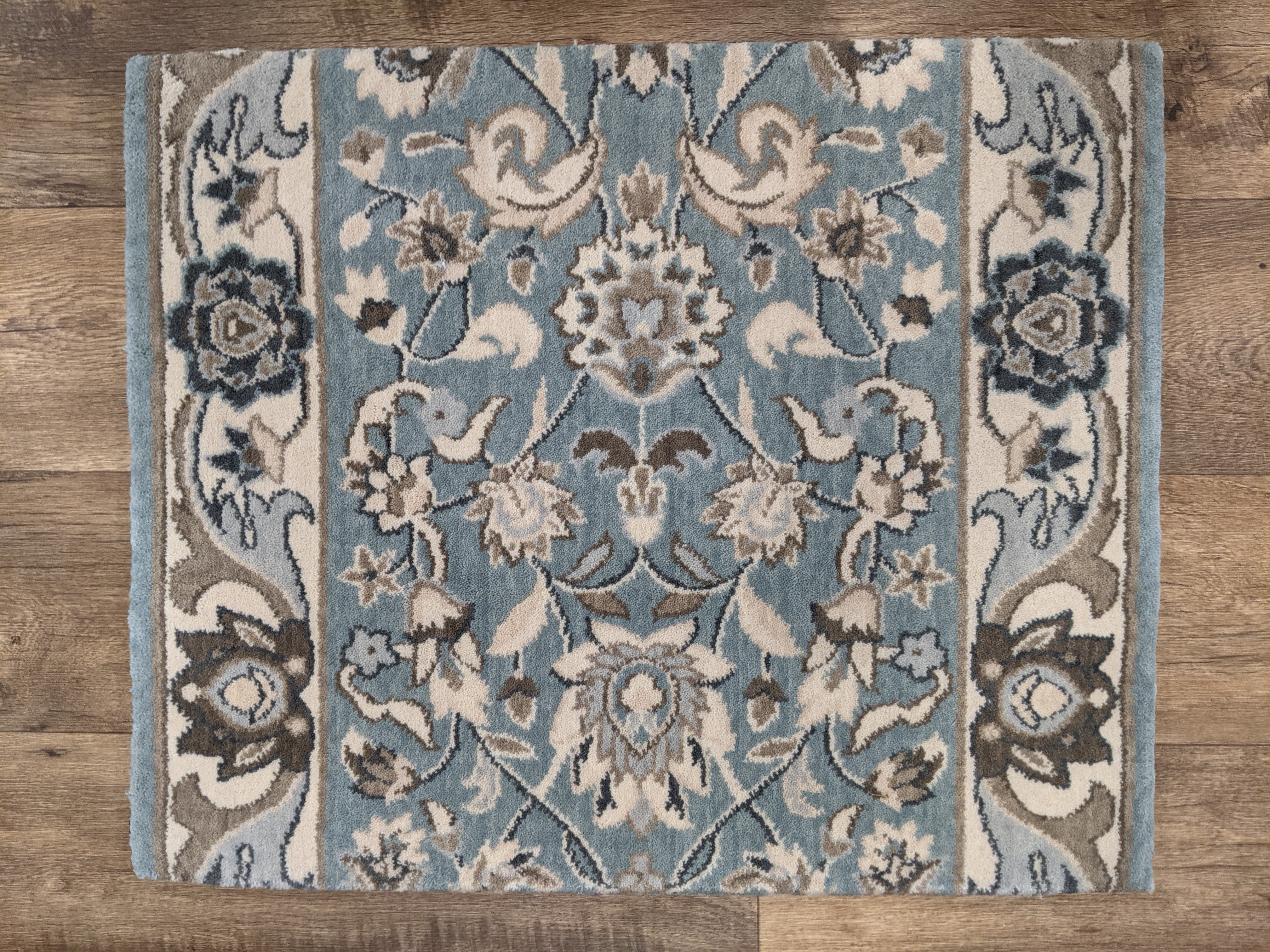 Nourison Stair Runner Grand Parterre  PT01-Lt Blue Stair Runner 30in and 41in Sold By the Foot