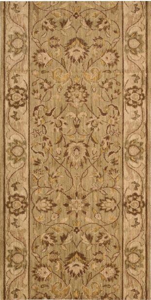 Nourison Stair Runner Grand Parterre Wool Stair Runner PT01-Sage 30In Sold By the Foot