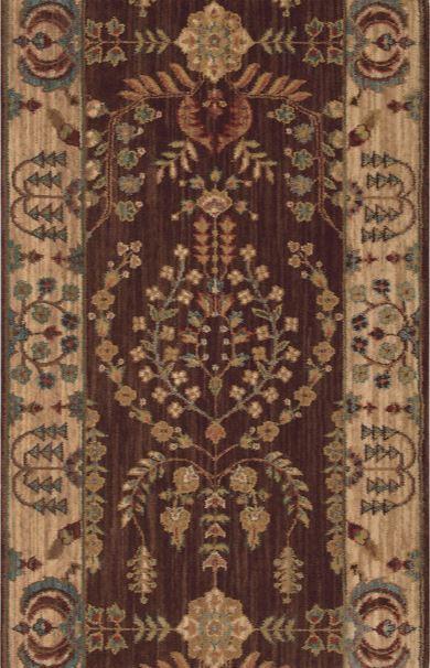Nourison Stair Runner Grand Parterre Wool Stair Runner PT02-Brown 30In Sold By the Foot