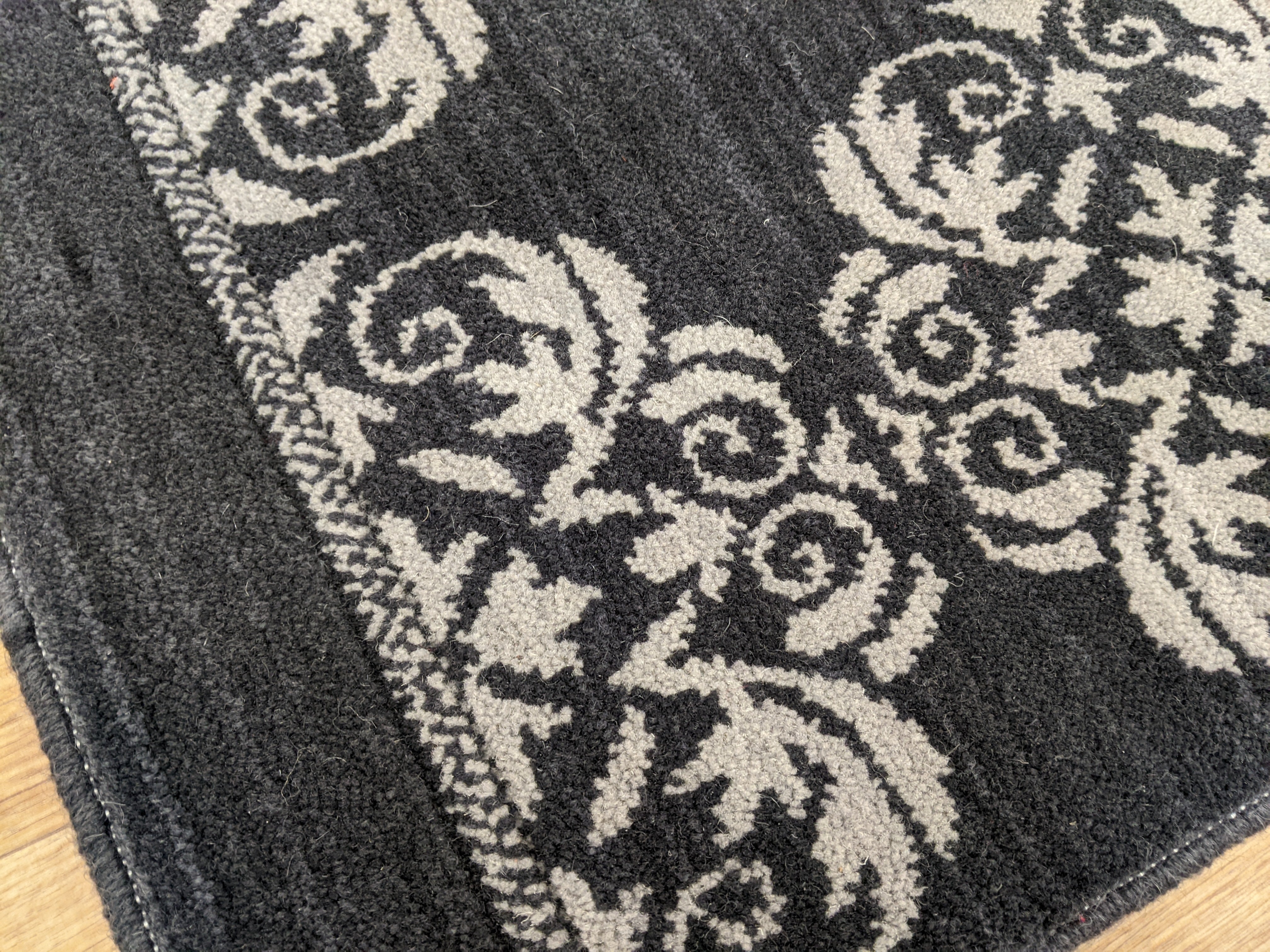 Nourison Stair Runners Victoria Yorkshire Black Stair Runner 27inch and 13.2 Wide Carpet