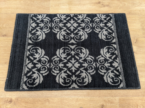 Nourison Stair Runners Victoria Yorkshire Black Stair Runner 27inch and 13.2 Wide Carpet