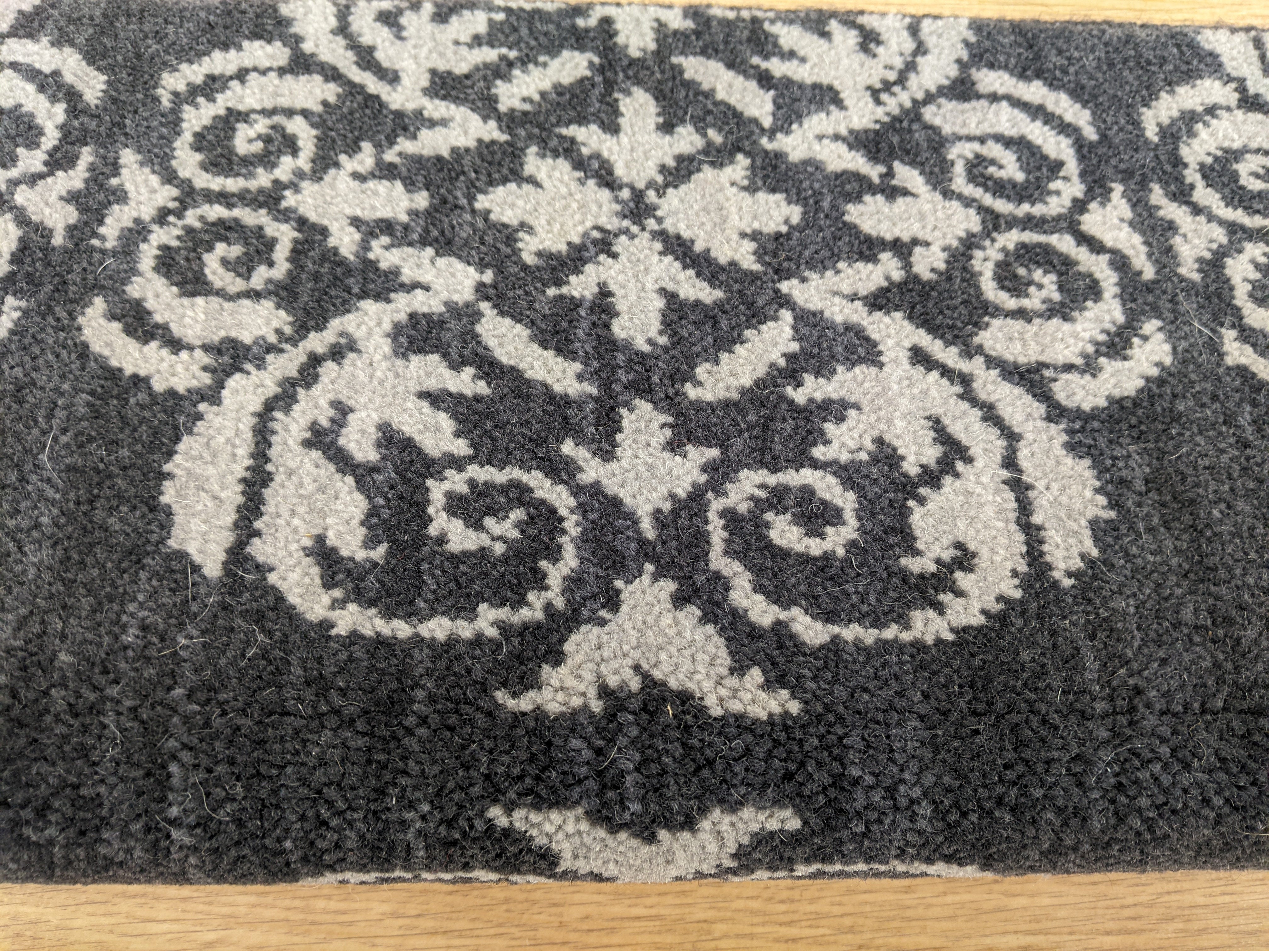 Nourison Stair Runners Victoria Yorkshire Black Stair Runner 27inch and 13.2 Wide Carpet