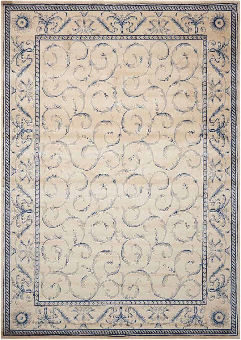 Somerset Area Rugs St-02 Ivory-Blue and Stair Runner By Nourtex