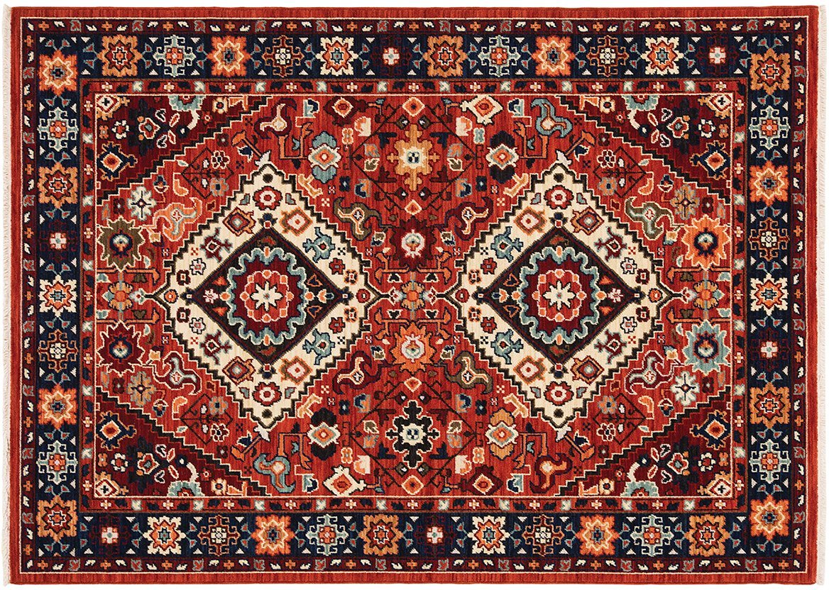 Lilihan Area Rugs 2061V Red Kazak Wool-Nylon In 8 Sizes By OW Rugs