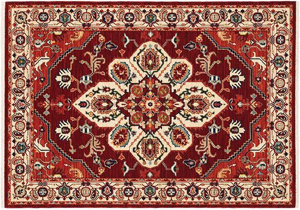 Lilihan Area Rugs 5502c Red Geometric Wool-Nylon Blend In 8 Sizes