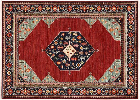 Lilihan Area Rugs 5503m Red Geometric Wool-Nylon Blend In 8 Sizes