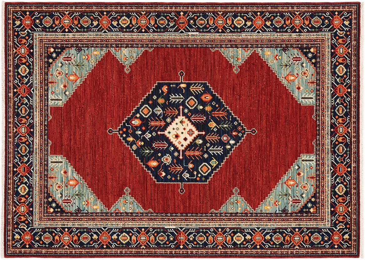 Lilihan Area Rugs 5503m Red Kazak Wool-Nylon In 8 Sizes By OW Rugs
