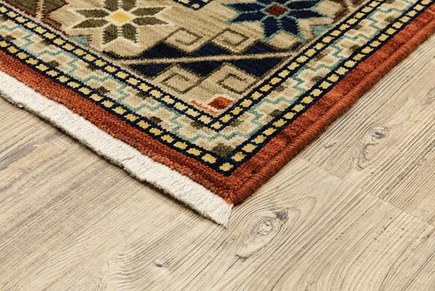Lilihan Area Rugs 5504p Red Geometric Wool-Nylon Blend In 8 Sizes