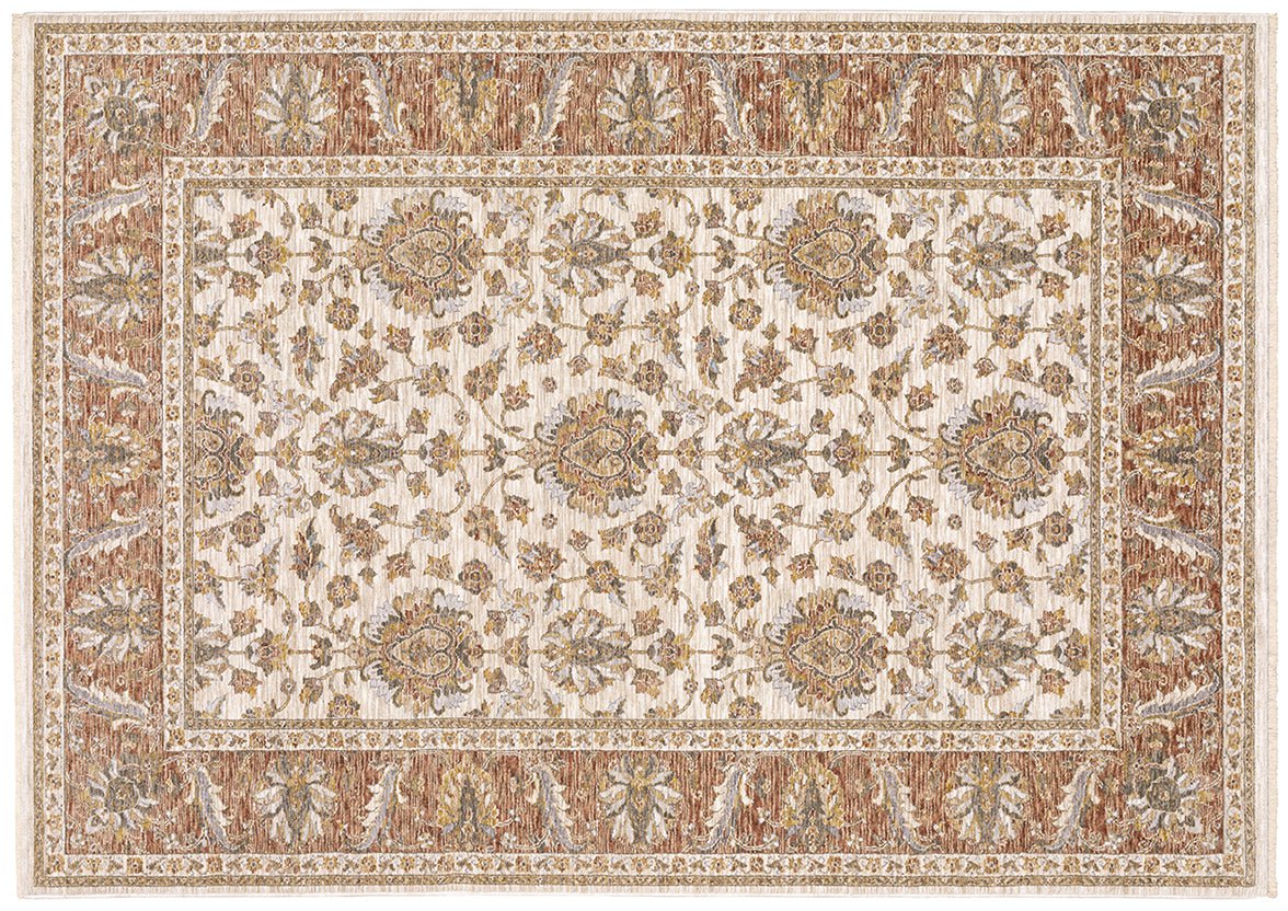 Maharaja Area Rugs 5091Q Beige-Rust By OWRugs