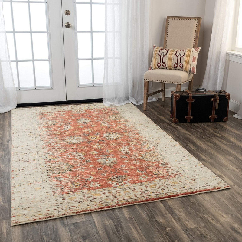 Rizzy Home Area Rugs 5 x 8 Ovation Area Rug OVA-103 Rust in 5 Sizes 100% Wool