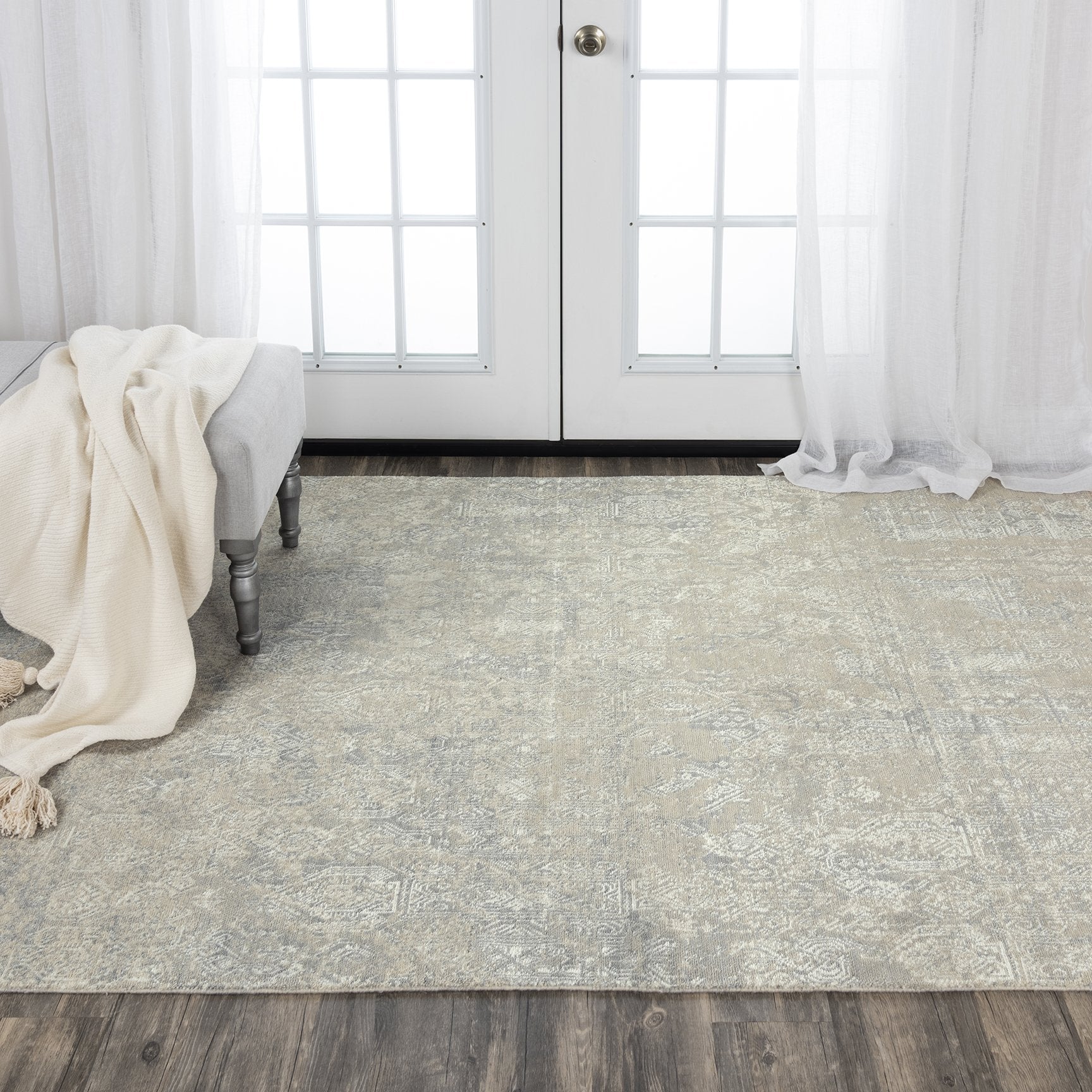 Rizzy Home Area Rugs Couture Area Rugs CUT107 Grey in 5 Sizes 80%Wool-20%Visc By RizzyHome