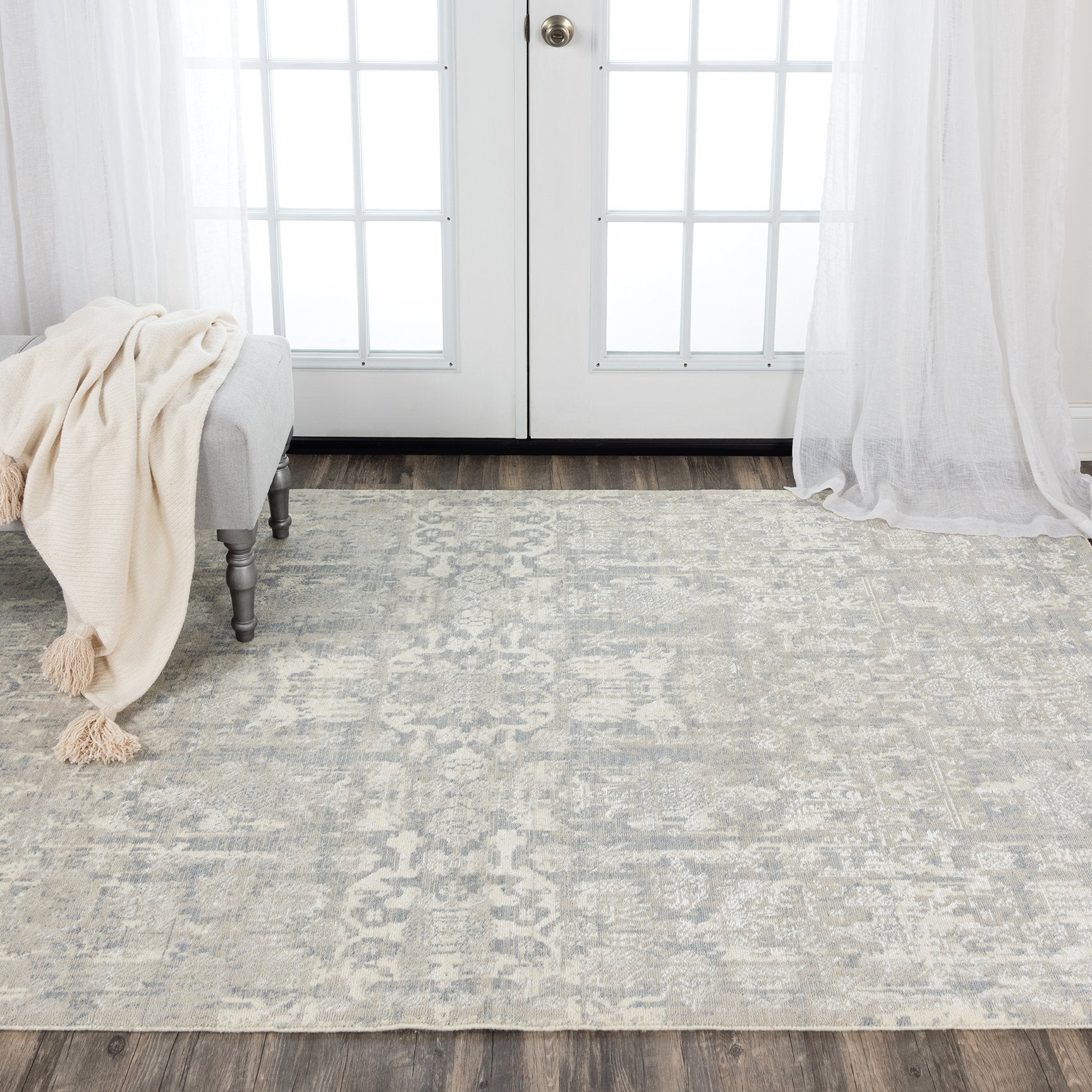 Rizzy Home Area Rugs Couture Area Rugs CUT109 Grey in 5 Sizes 80%Wool-20%Visc By RizzyHome