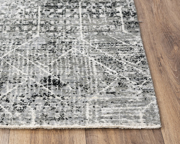 Rizzy Home Area Rugs Couture Area Rugs CUT111 Black in 5 Sizes 80%Wool-20%Visc By RizzyHome