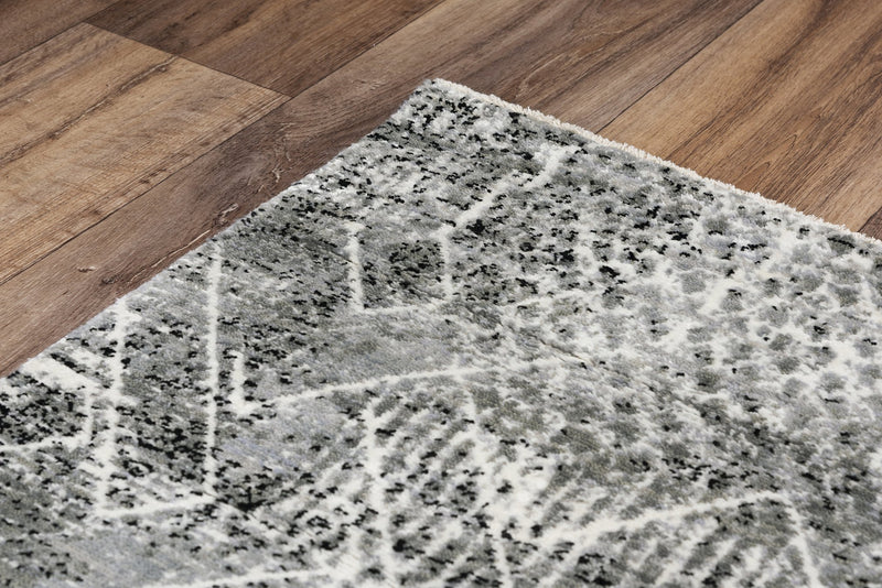 Rizzy Home Area Rugs Couture Area Rugs CUT111 Black in 5 Sizes 80%Wool-20%Visc By RizzyHome