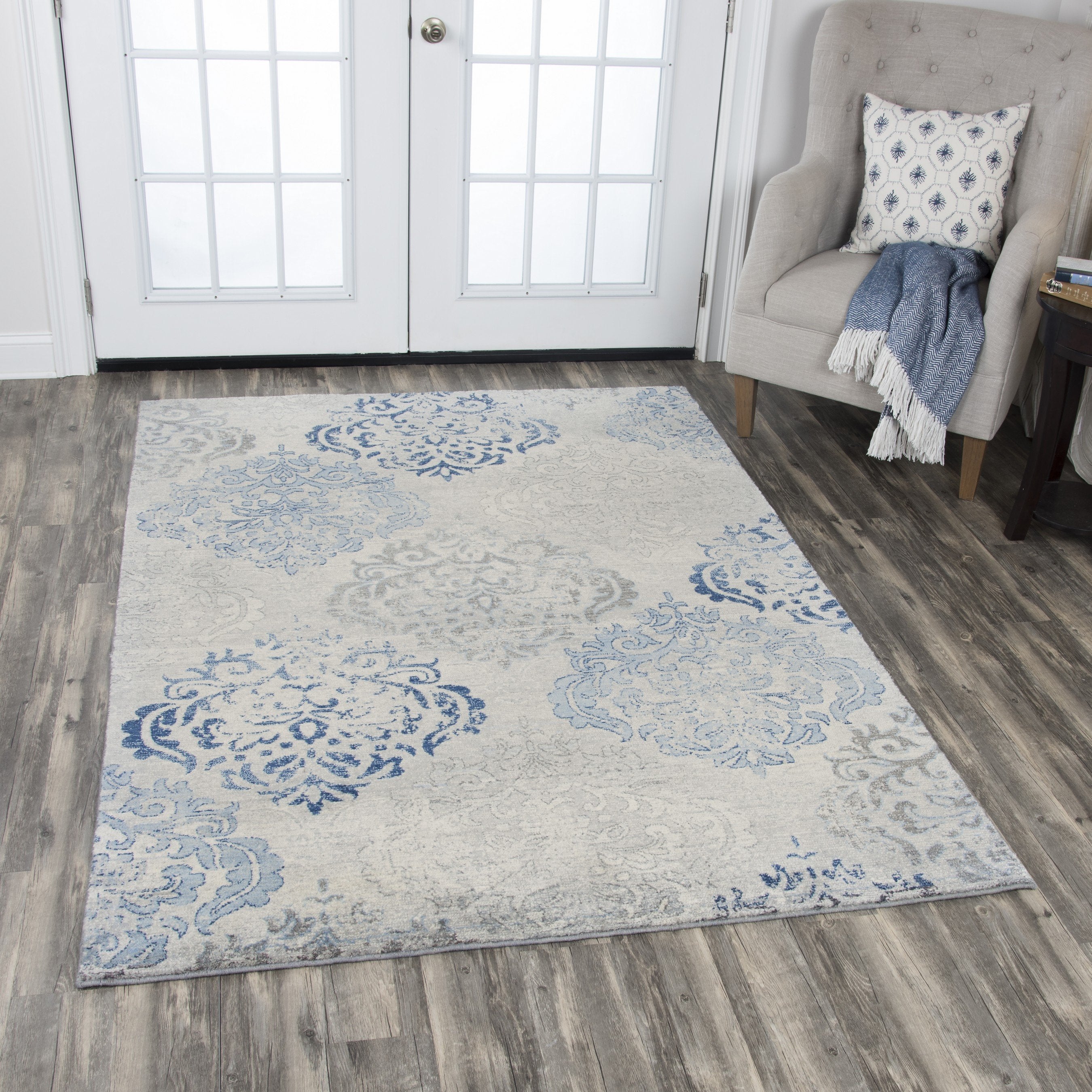 Rizzy Home Area Rugs Gossamer Area Rugs By RizzyHome GS6730 LtGrey 100% Wool From India