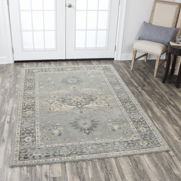 Rizzy Home Area Rugs Gossamer Area Rugs By RizzyHome GS6798 Gray100% Wool From India