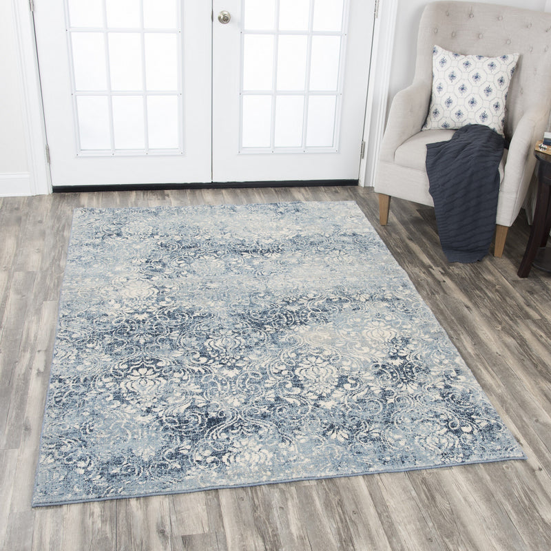 Rizzy Home Area Rugs Gossamer Area Rugs By RizzyHome GS6816 Lt Blue 100% Wool From India