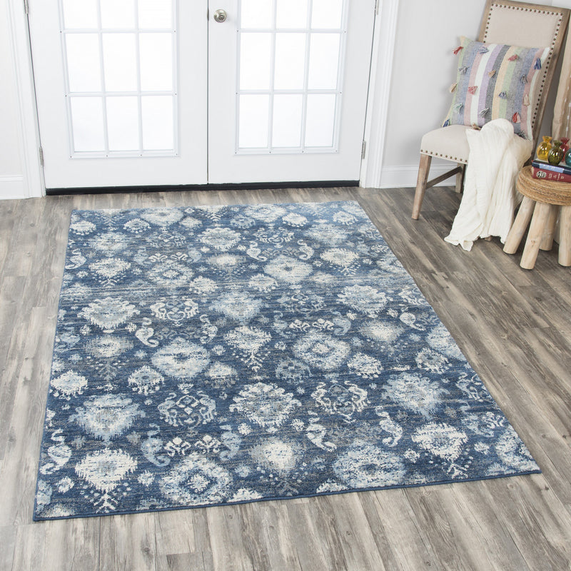 Rizzy Home Area Rugs Gossamer Area Rugs By RizzyHome GS6827 Blue100% Wool From India