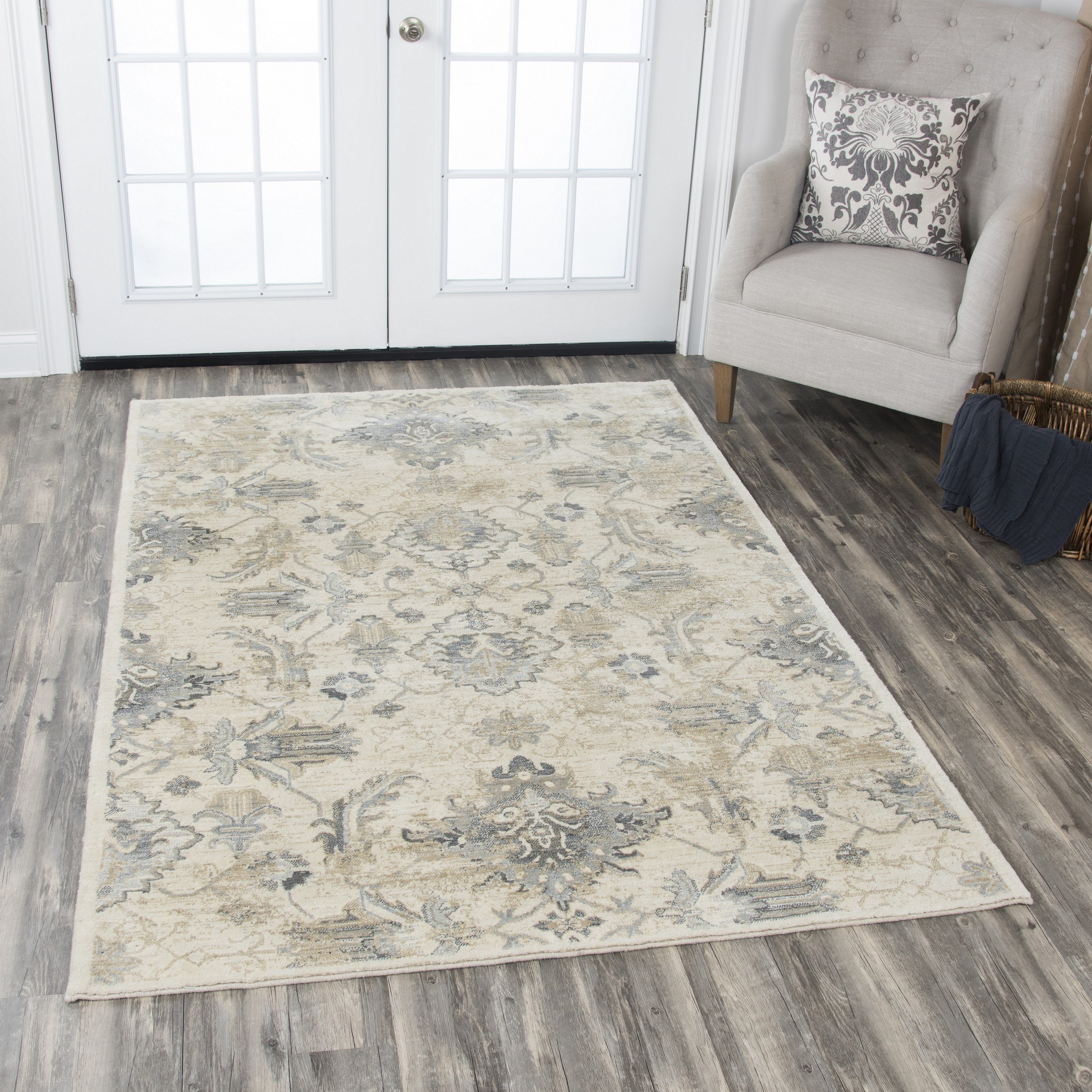 Rizzy Home Area Rugs Gossamer Area Rugs By RizzyHome GS7222 Beige100% Wool From India