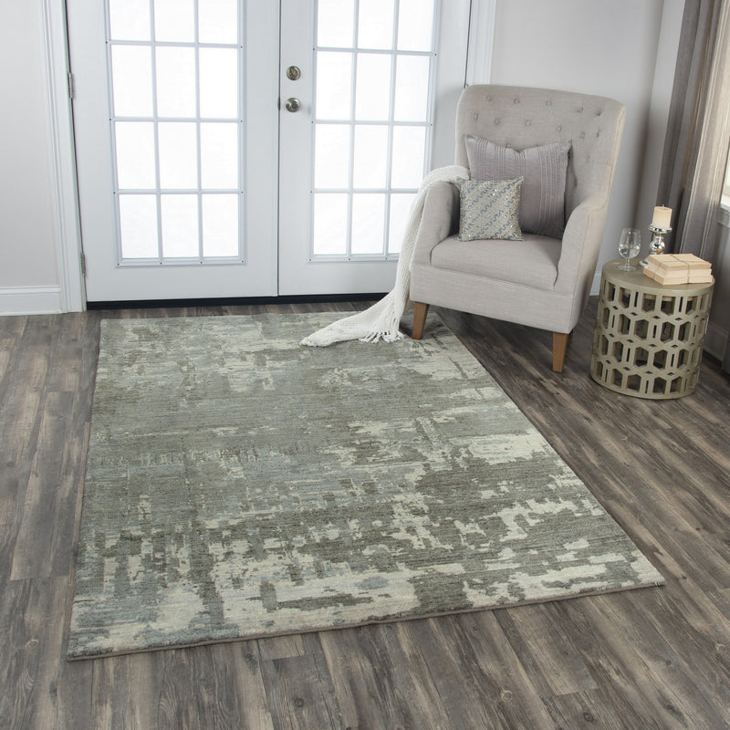 Rizzy Home Area Rugs Gossamer Area Rugs By RizzyHome GS7894 Gray 100% Wool From India