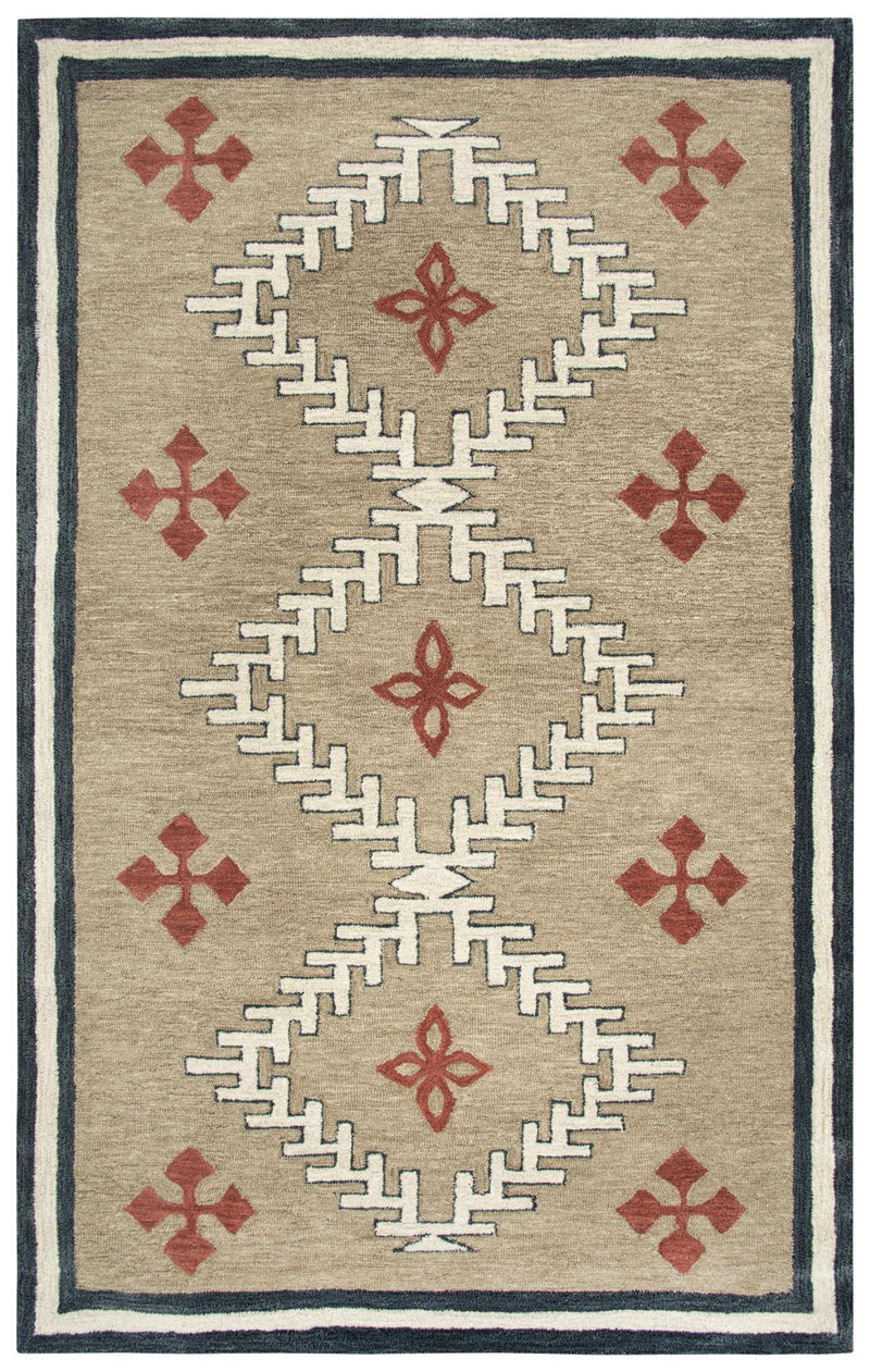 Mesa Area Rugs MZ049B Brown Wool Southwest Design in 3 Sizes